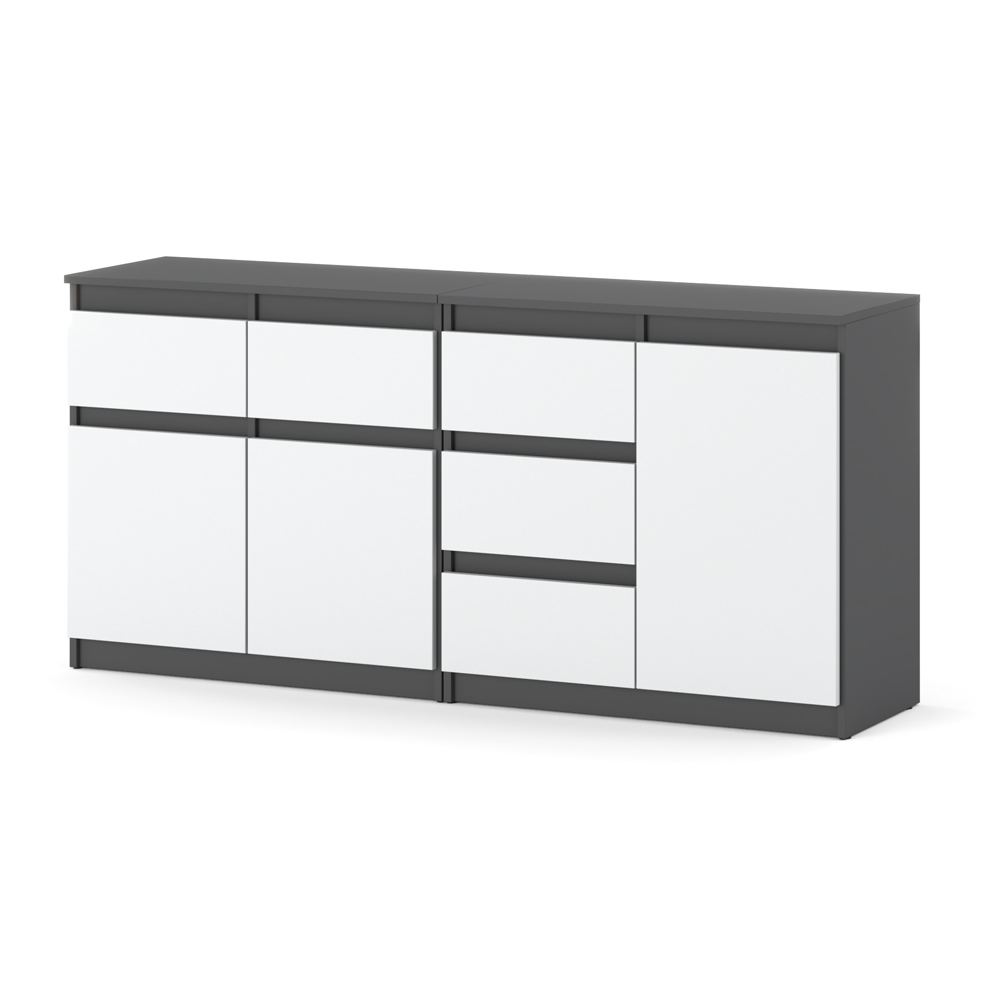 Komoda 160cm 5 szuflad pojemna nowoczesna salon sypialnia loft szary biały