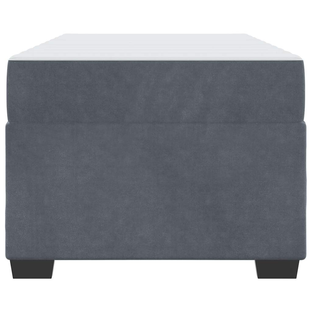 Cadre de lit avec matelas Gris foncé 90 x 200 cm Velours - 7