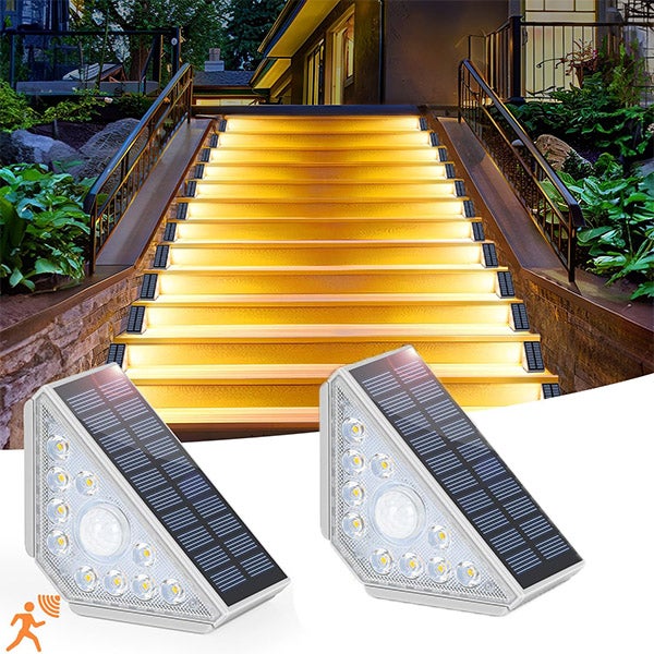 Luce Esterna Con Pannello Solare Lampada Da Giardino Solare Con Sensore Di Movimento - LED, A Picchetto, 20 Luci, IP44, Argento Lampada Solare Esterno Sensore Movimento - Foto 10