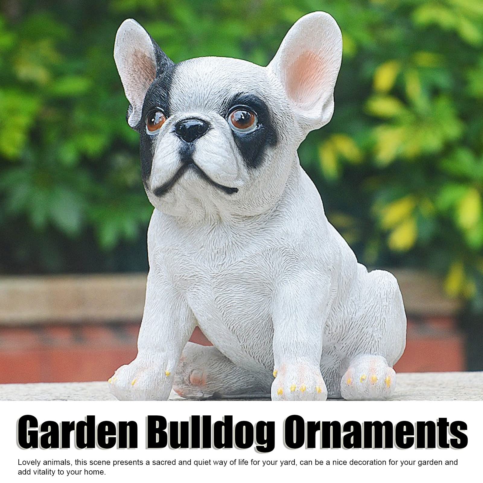 Statuette Décorative Bulldog En Résine Pour Jardin - Résiste Aux Intempéries, Mignon, Ornement Extérieur
