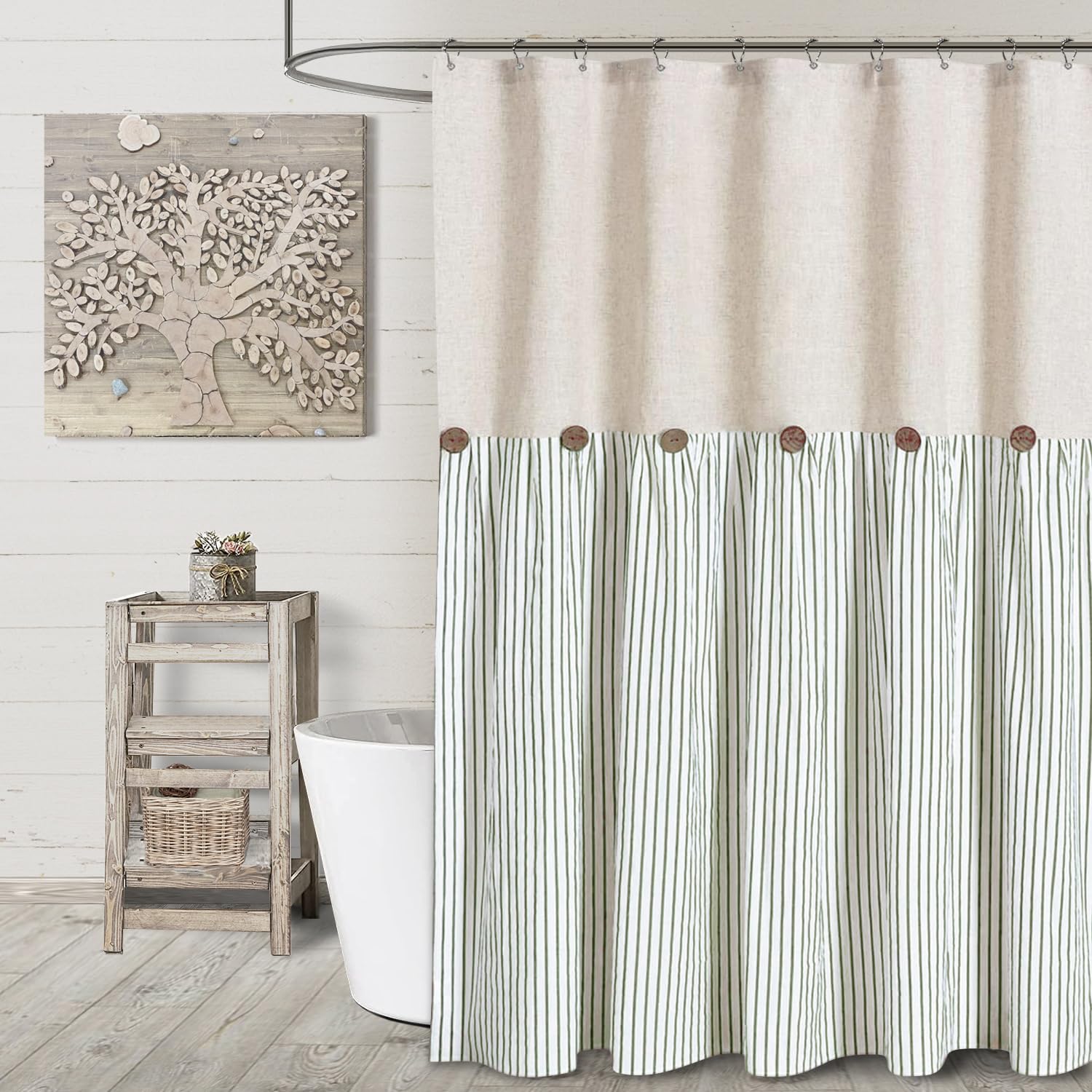 Piatto doccia piccolo in stile country con piante per arredo bagno, 120