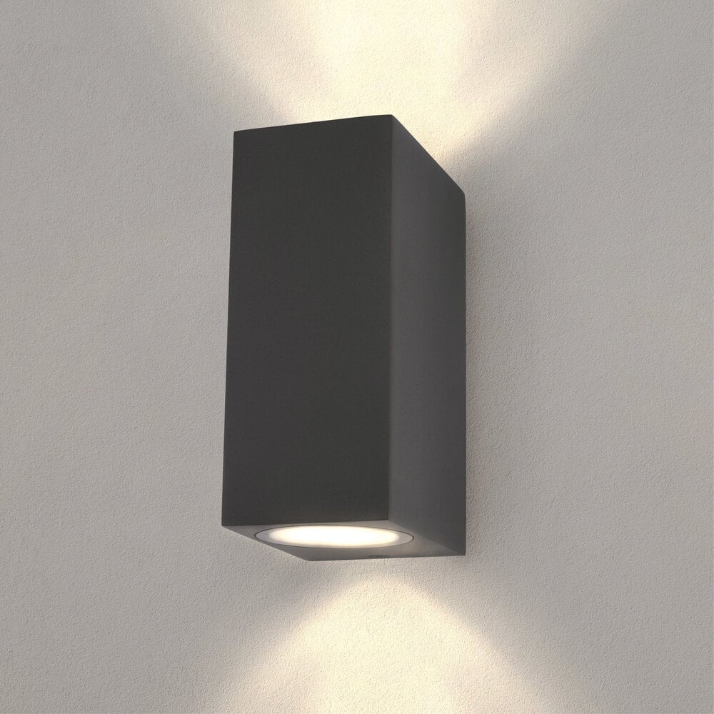 Applique LED noire rectangulaire double lampe GU10 Applique jardin entrée IP65 COULEUR NOIRE - 4