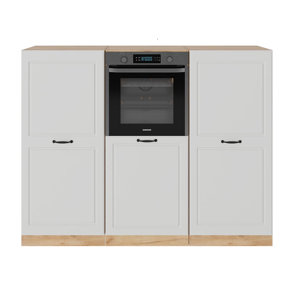 Vicco Blok kuchenny R-Line, Biały dworek/złoty dąb, 180 cm bez blatu roboczego