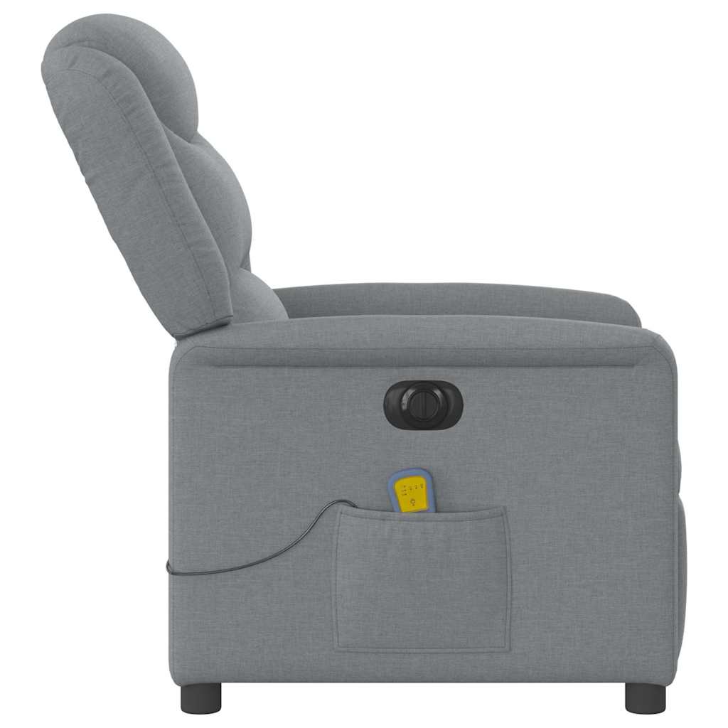 Fauteuil de massage | Fauteuil de relaxation | Chaise de relaxation inclinable électrique gris clair tissu CFW292683 - 6