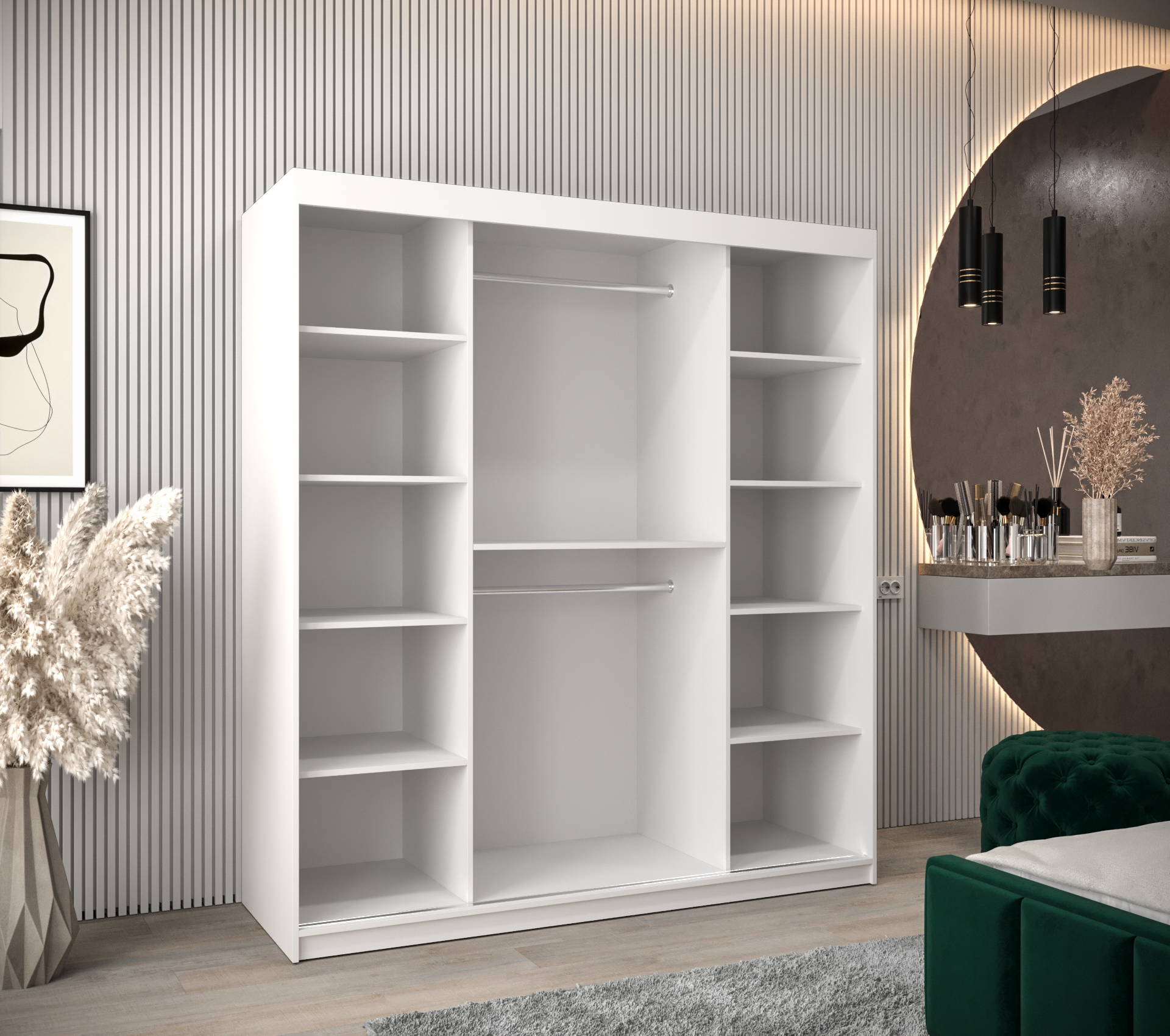 Szafa przesuwna Flutes 2 180 x 62 x 200 biały - 3