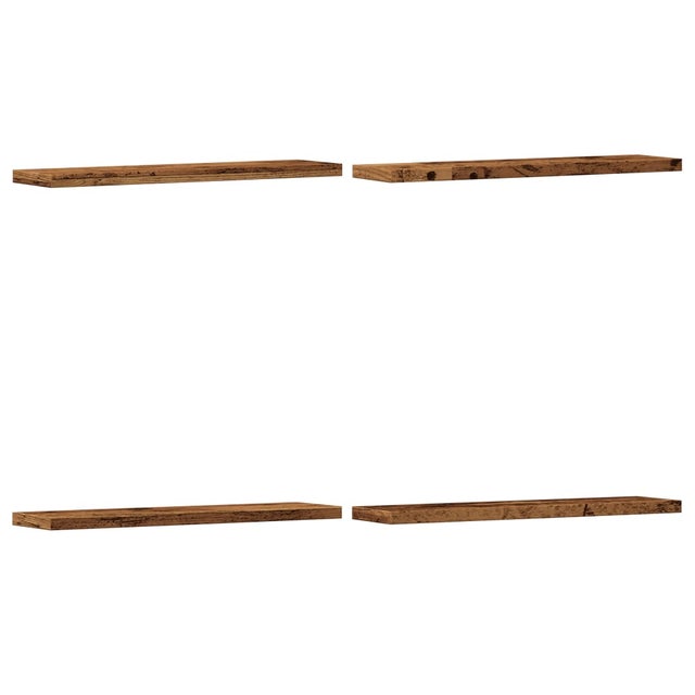 4 uds Estantes pared | Estantería pared | Estante flotante madera ingeniería envejecida 40x10x1,5 cm CFW24352