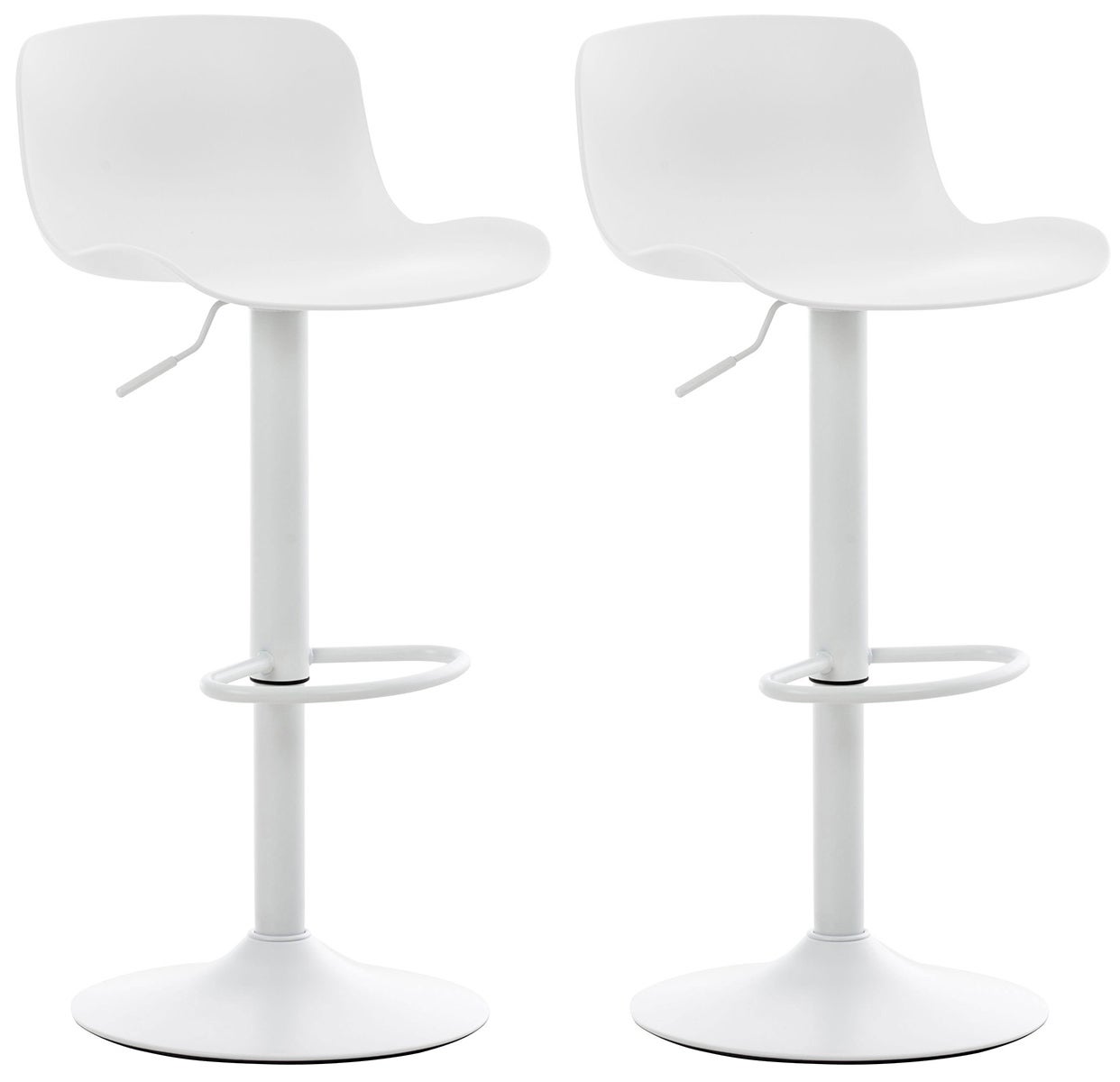 Juego de 2 taburetes de bar almada blancos.
