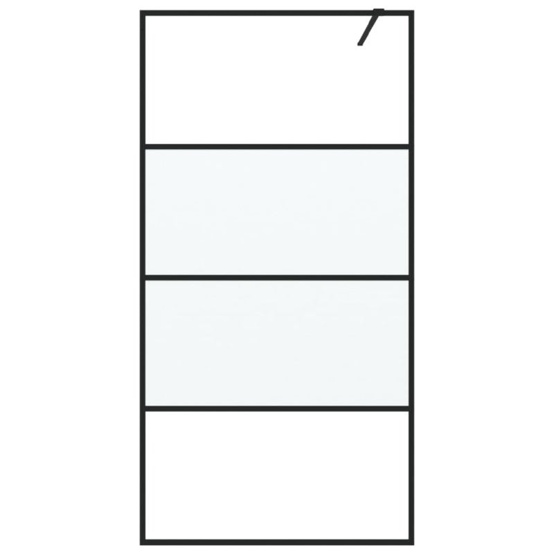 Paroi de douche Noir 100x195 cm Verre ESG demi dépoli - 3