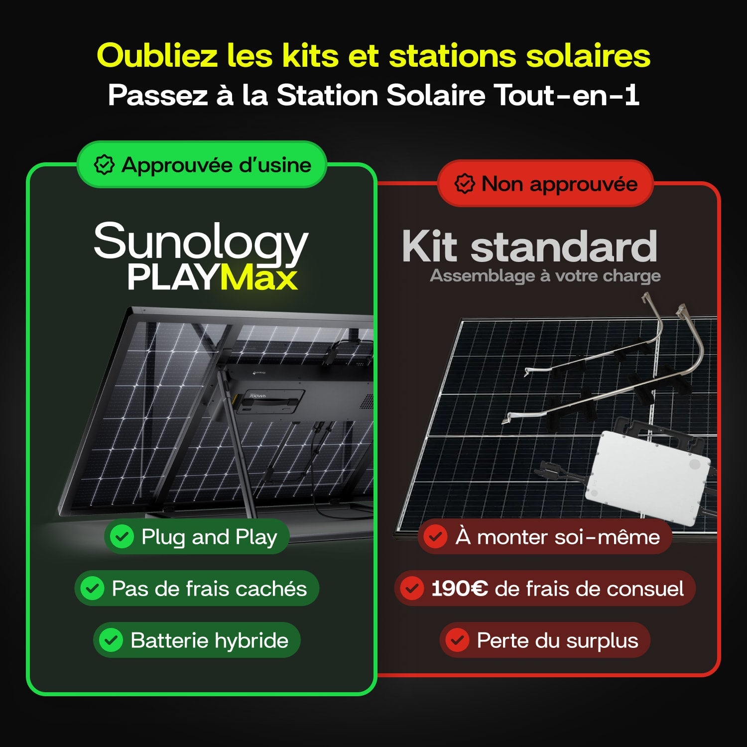Sunology PLAY Max - Panneau solaire 450W bifacial avec batterie hybride & modulaire 700Wh – Station solaire livrée totalement assemblée - 8