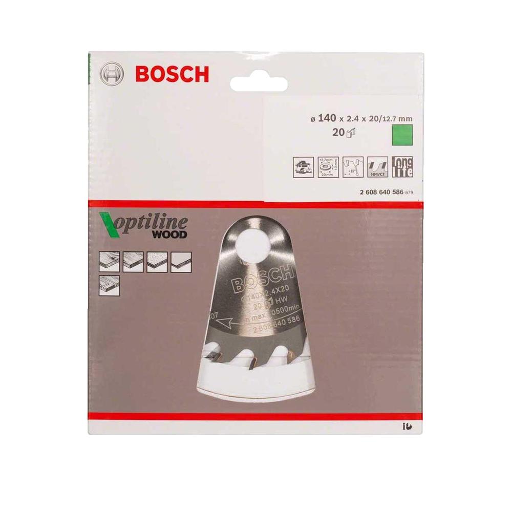 Tarcza tnąca Bosch Professional Wood Optiline 140 x 20 mm / 12,7 x 2,4 mm, średnica 20D - 2608640586 - 2