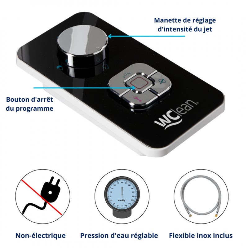 Kit bidet douchette slim pour abattant 'jet' coloris noir - 3