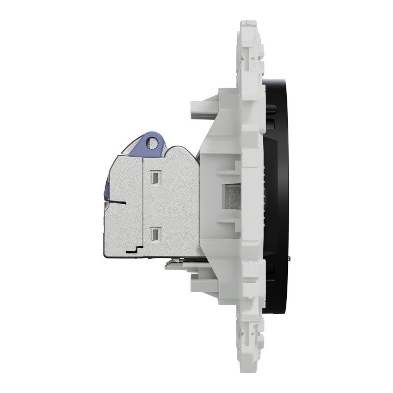 Prise double RJ45 Odace Schneider Electric - Cat.6 - STP - Noir Onyx - 3