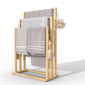 Porte-serviettes mural avec barre ↔︎20cm pour salle de bain en acier inoxydable Alameda