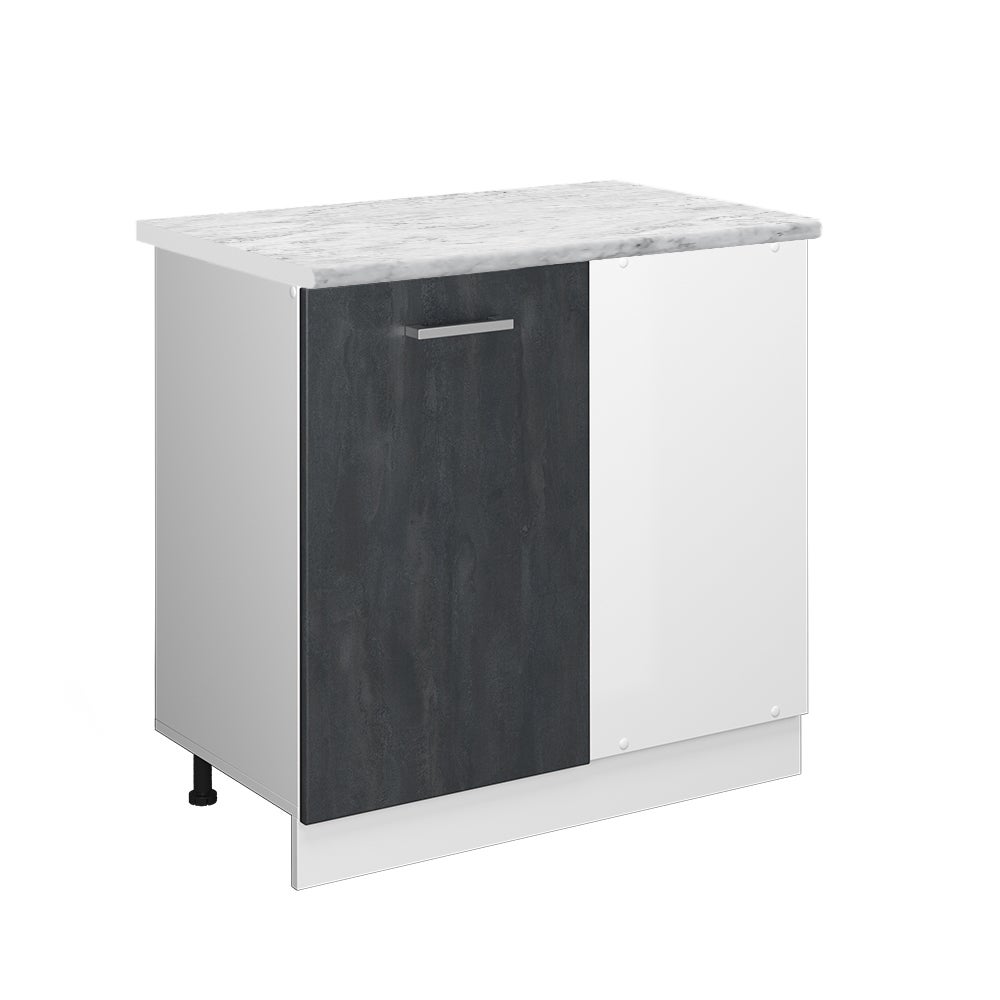 Vicco Szafka narożna R-Line, Czarny beton, 86 cm BP Marmur