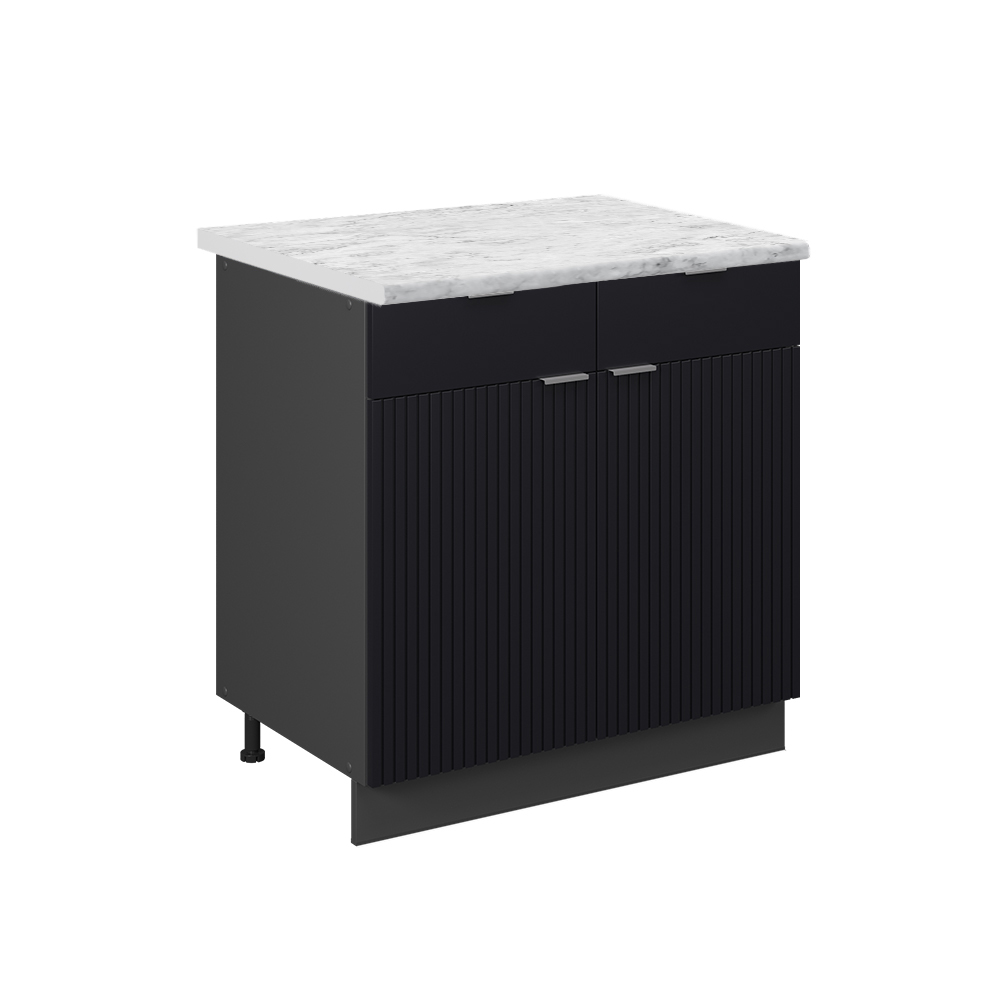Vicco Szafka dolna do kuchni Fame-Line, Czarne paski, 80 cm , BP Marmur