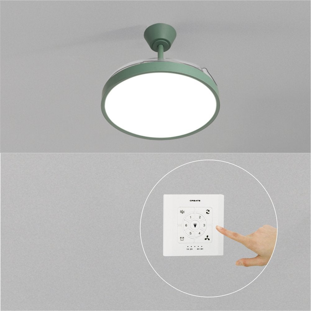 CREATE - WIND CLEAR STUDIO - Wentylator sufitowy 40W cichy z chowanymi łopatkami i oświetleniem LED, różne rozmiary -