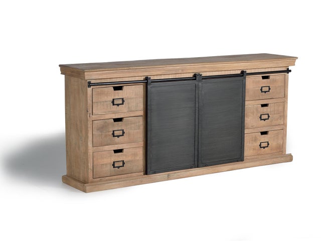 HOMCOM Credenza Stile Industriale in Legno e Acciaio | Aosom Italy