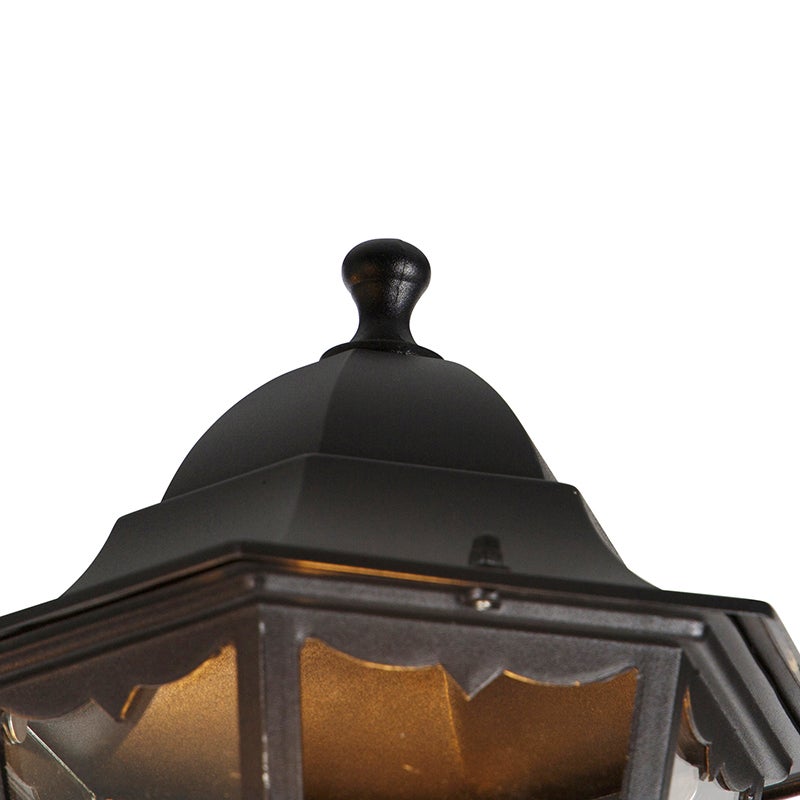 Qazqa classic-antique lanterne extérieure pour jardin - Havana - noir, max. 60w, e27, 220cm, IP44, à 3 lumières - 5
