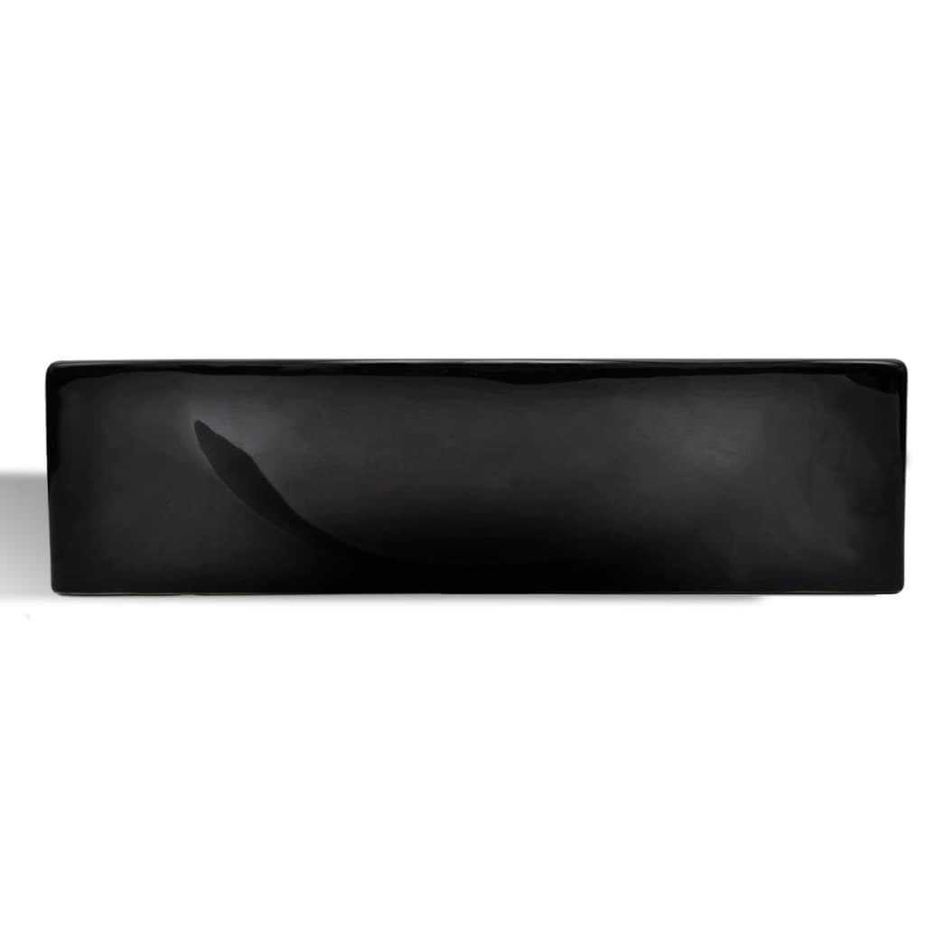 Vasque à trou pour robinet céramique Noir pour salle de bain - 3