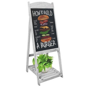 Chevalet Ardoise COSTWAY En Bois Pin - Double Face, 45x41x80 Cm, Pour Restaurant, Café, Pub