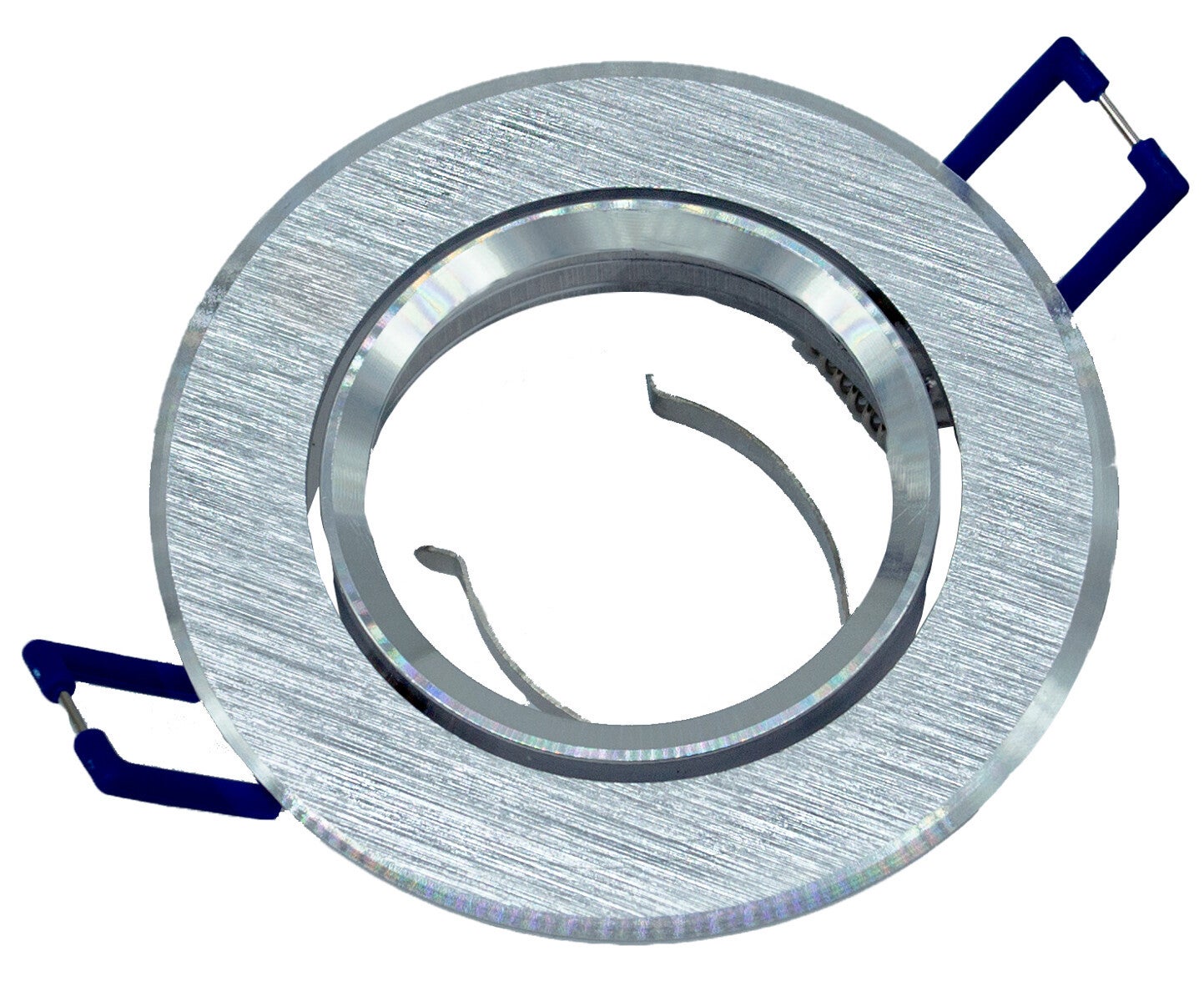 Oprawa sufitowa wpuszczana oczko szczotkowany srebrny 1xGU10x50W okrągła ruchoma IP20 wym: 2,5 x 8,5 x 8,5 cm aluminium IdeaLED
