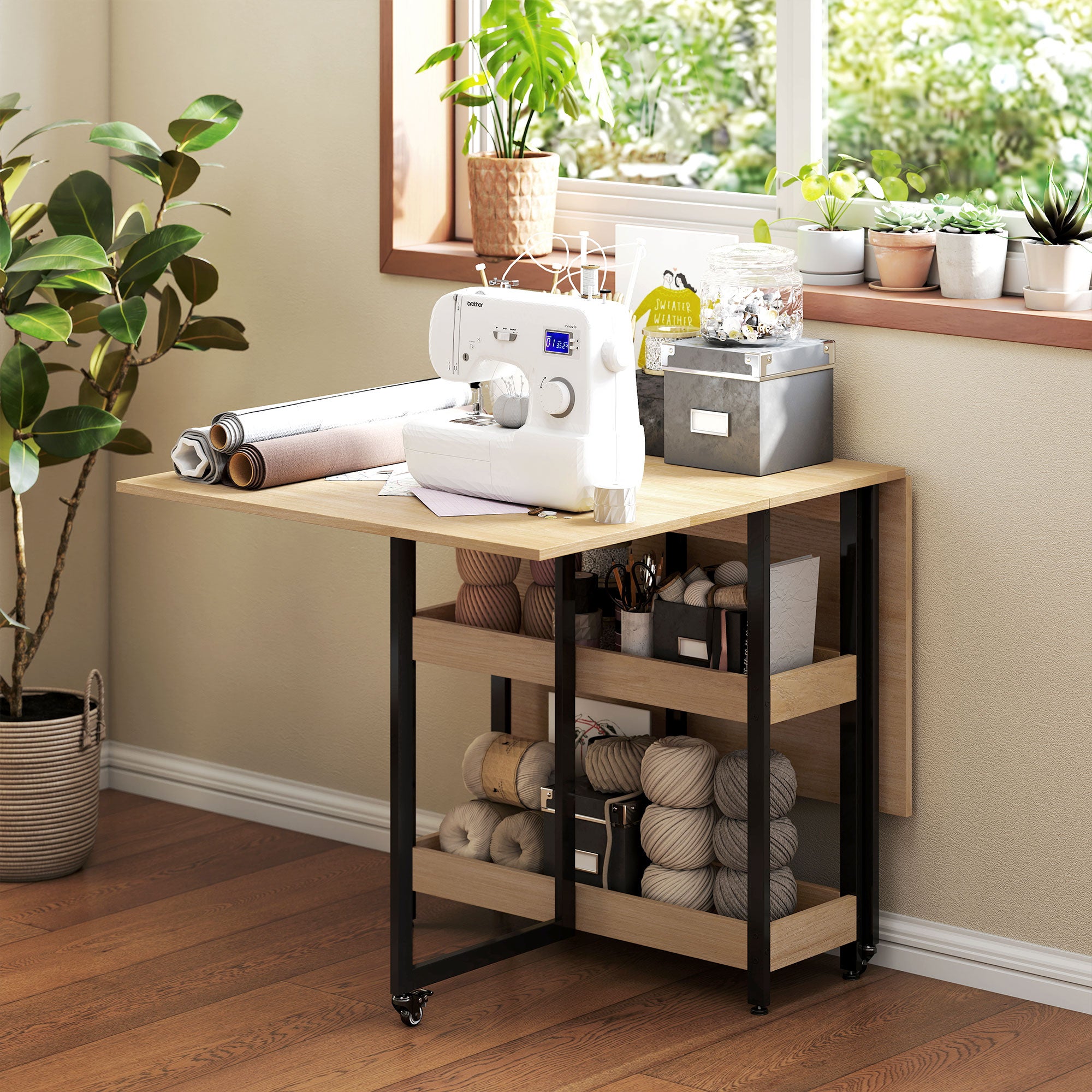 Table à manger pliante Panneau de particules HOMCOM - 8