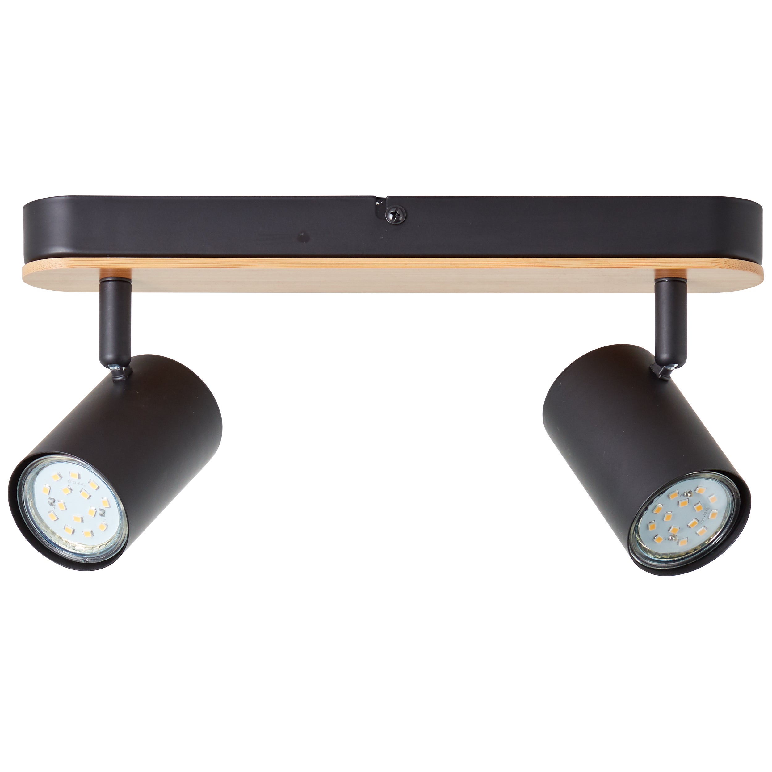 Listwa oświetleniowa Brilliant Niels 2-płomienna matowa czarna/naturalna, metal/bambus, 2x LED, GU10, 10 W - 4