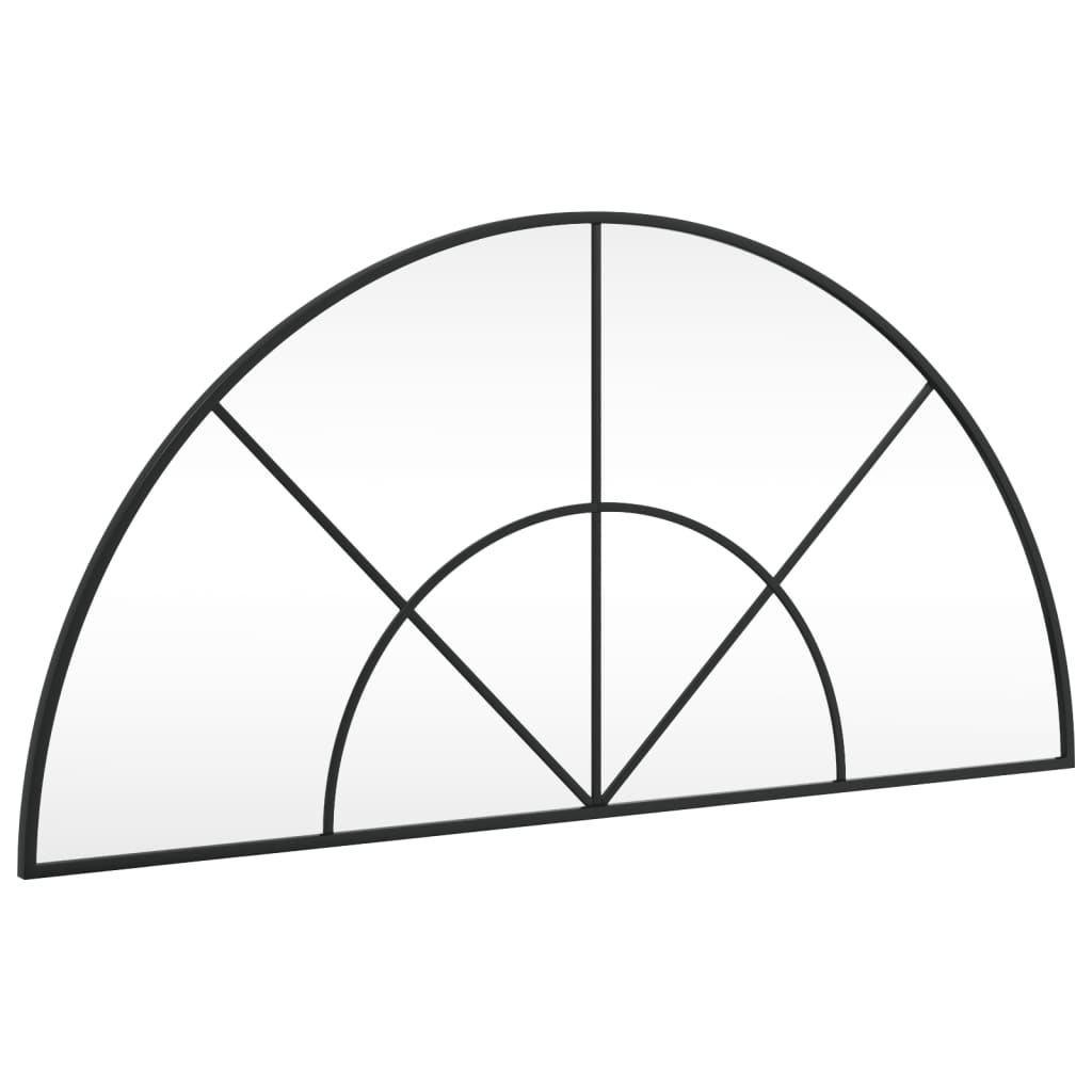 Miroir mural noir 100x50 cm arche fer vidaXL - 2
