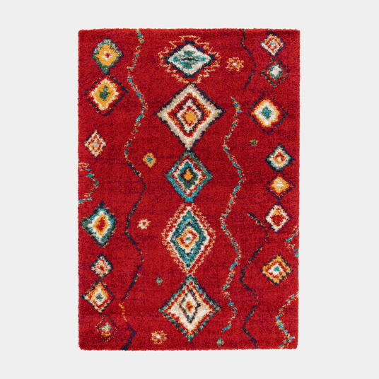 Tapis motif berbère - Azilal - Rouge - 160 x 230 cm