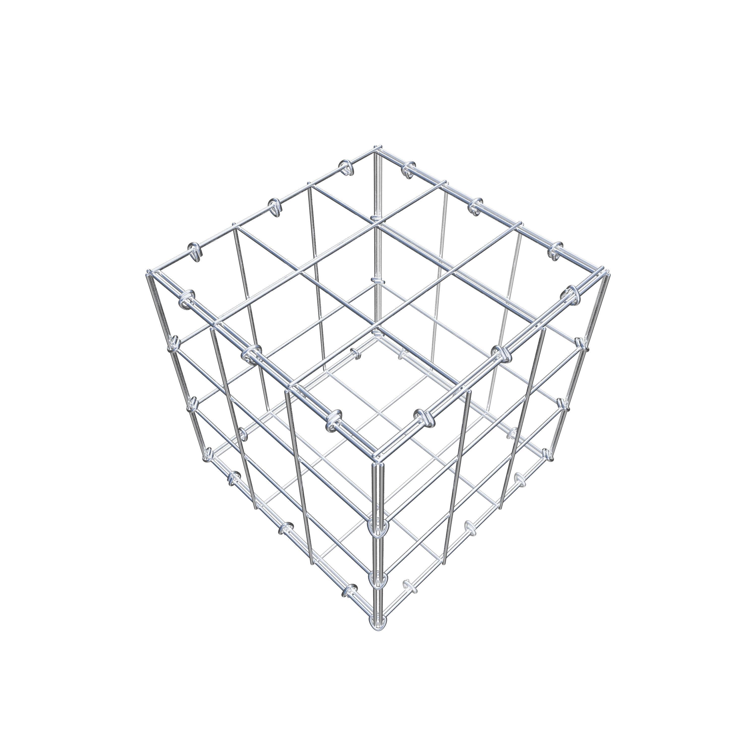 Gavión de acero galvanizado 30x30x30cm (LxAxP), malla 10 x 10cm, Anillo en C, jaula metálica para muro o jardín - 4