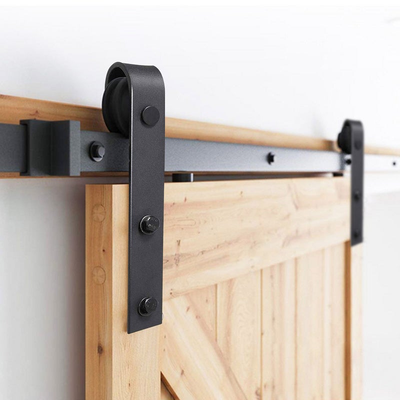 Sistema de puertas correderas Conjunto de accesorios de riel en el piso con vidrio de vidrio de madera Vidrio de 150 kg de streifen 152 cm - 7