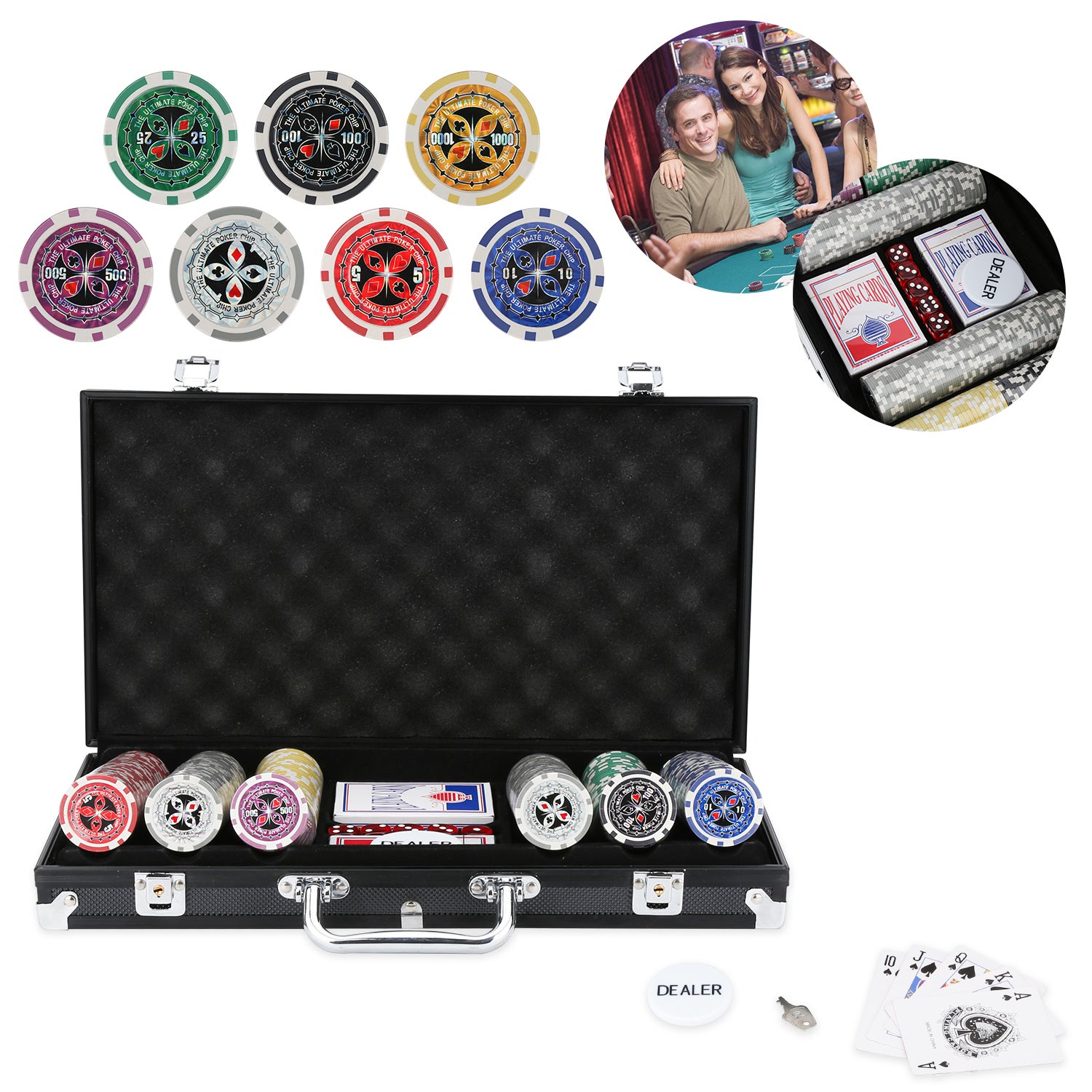 Boîte à Jetons Poker Acrylique – 2 Emplacements – Support Pour 40 Jetons – Transparent – Rangement Pratique