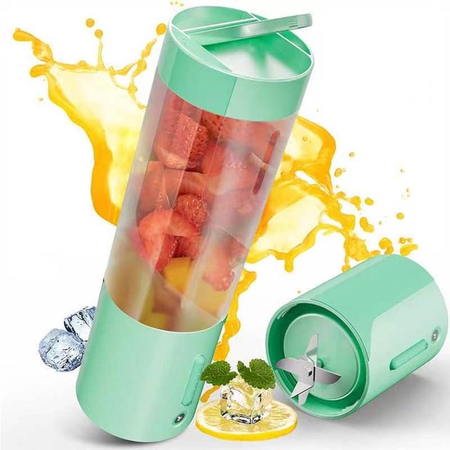 Blender przenośny o pojemności 450 ml – 20 000 obr./min – IPX8 – idealny do koktajli, soków i domowych przygotowań w biurze lub w podróży – zielony