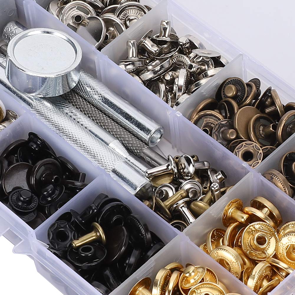 Kit 200 Bottoni Automatici 9.5mm Con Pinza - Bottoni In Metallo Per Abbigliamento E Borse - Foto 4