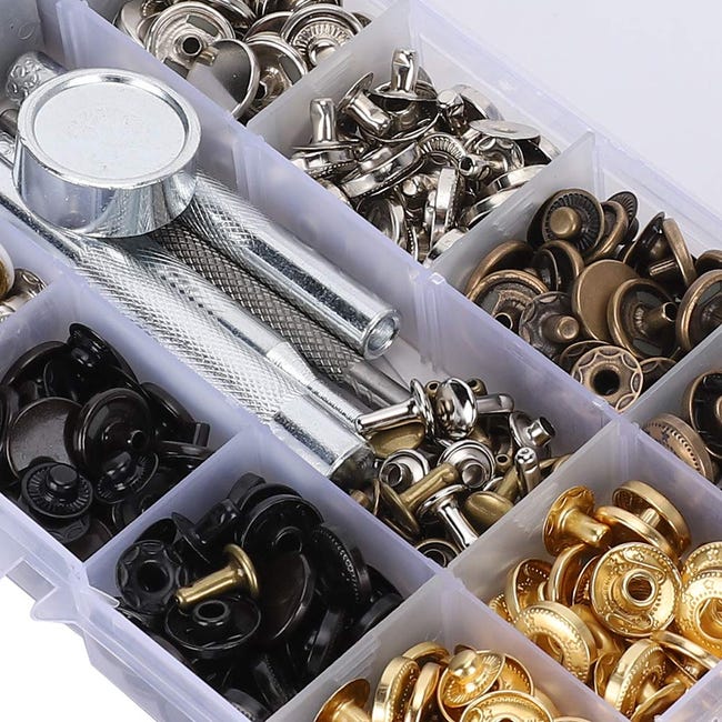 Kit 200 Bottoni Automatici 9.5mm Con Pinza - Bottoni In Metallo Per Abbigliamento E Borse - Foto 4