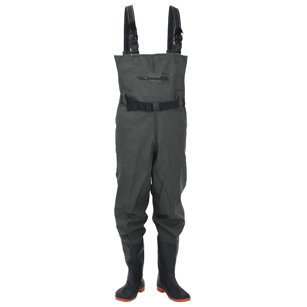 vidaXL Cuissardes avec bottes et ceinture vert foncé taille 41 - 2