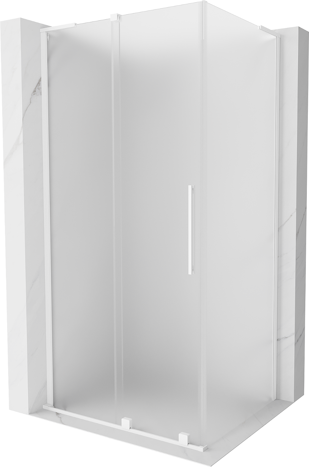 Mexen Velar L kabina prysznicowa rozsuwana 110 x 80 cm, szron, biała - 871-110-080-33-20