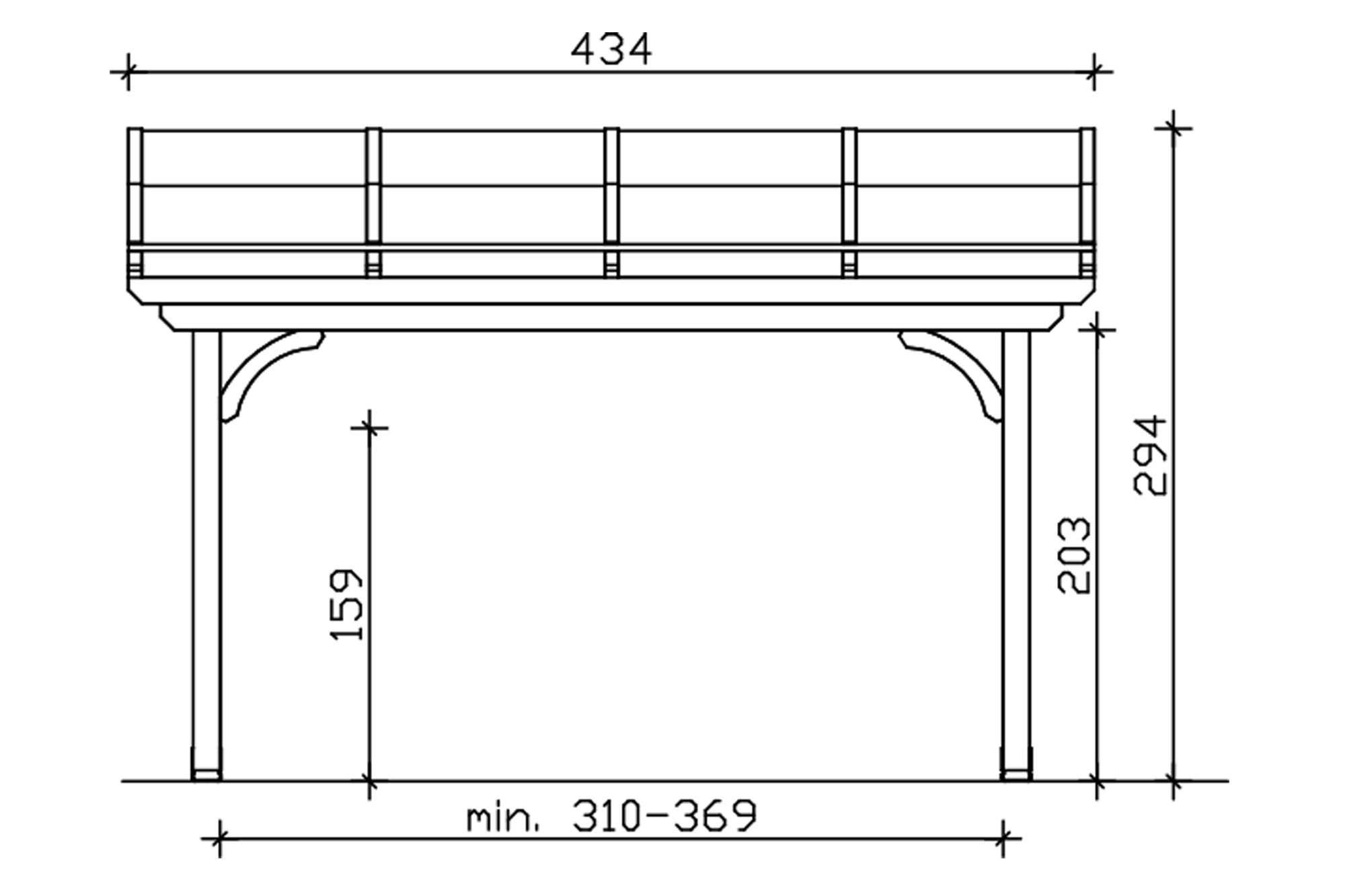 Pergola adossée Marron en bois lamellé collé 10.37 m² - 8