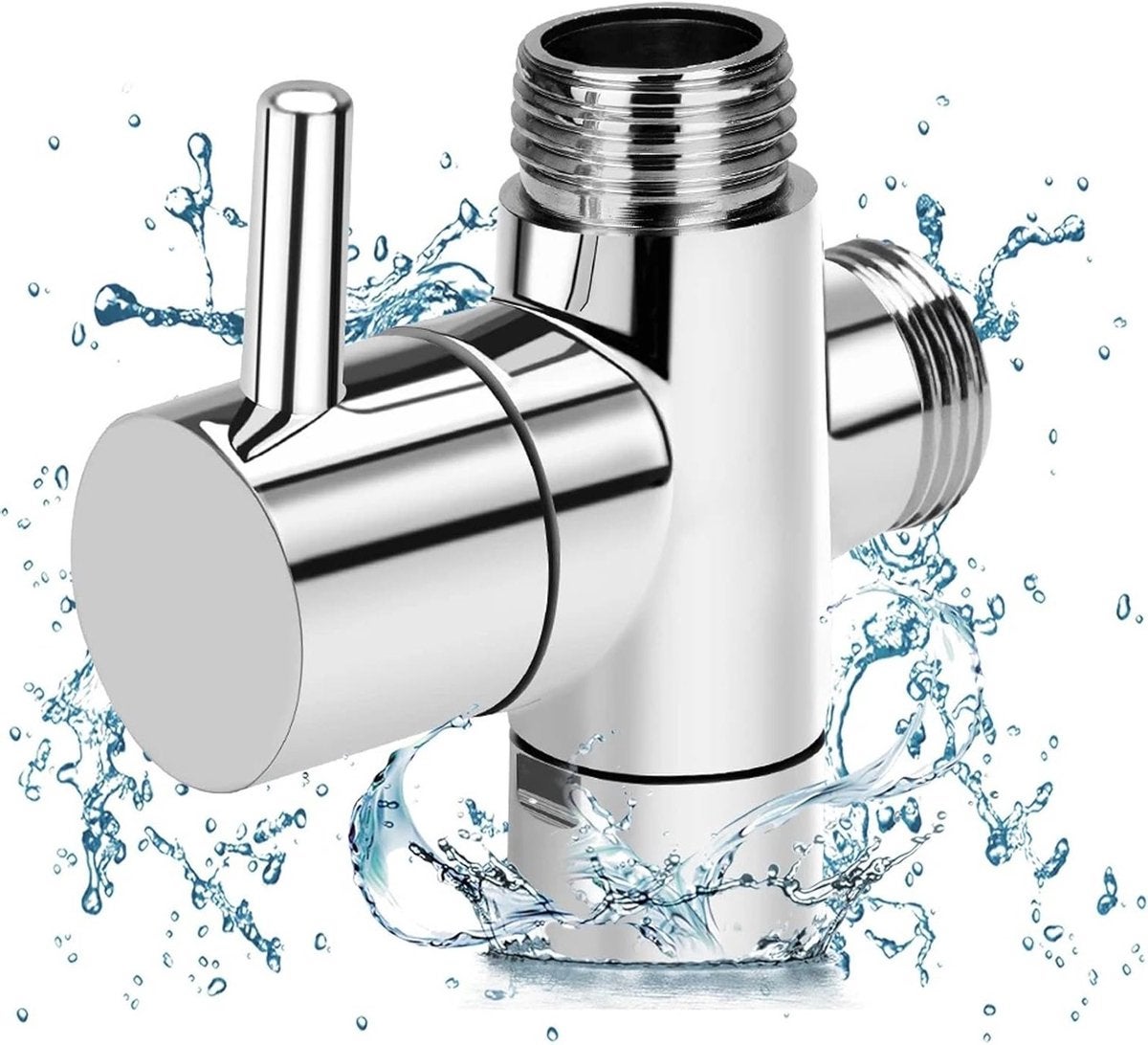 Înlocuire robinet deviere de duș, supapă de închidere cu adaptor în T cu 3 căi, intrare și ieșire mamă G1/2 inch (20 mm)