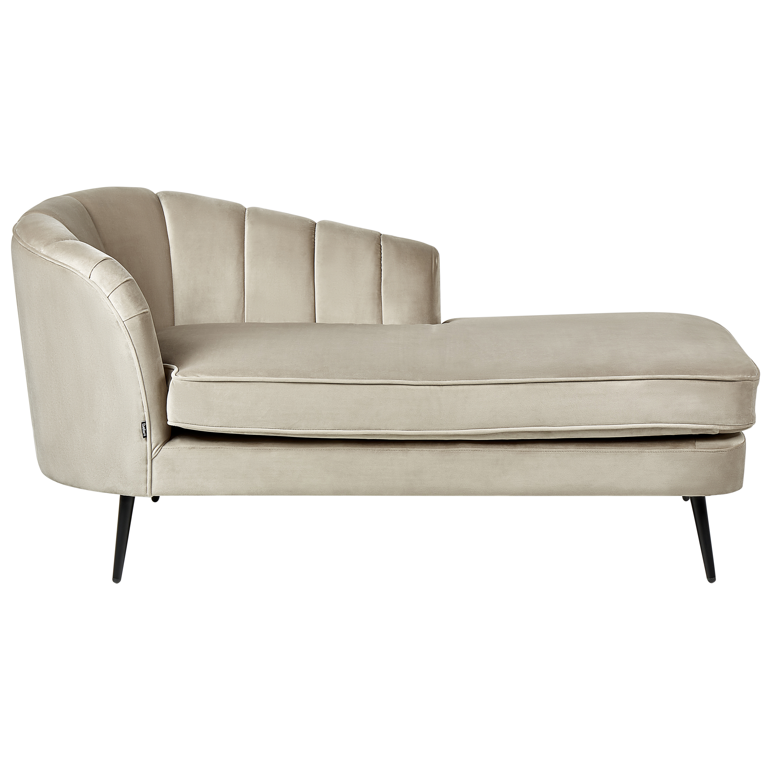 Divan côté gauche en velours beige ALLIER | Leroy Merlin