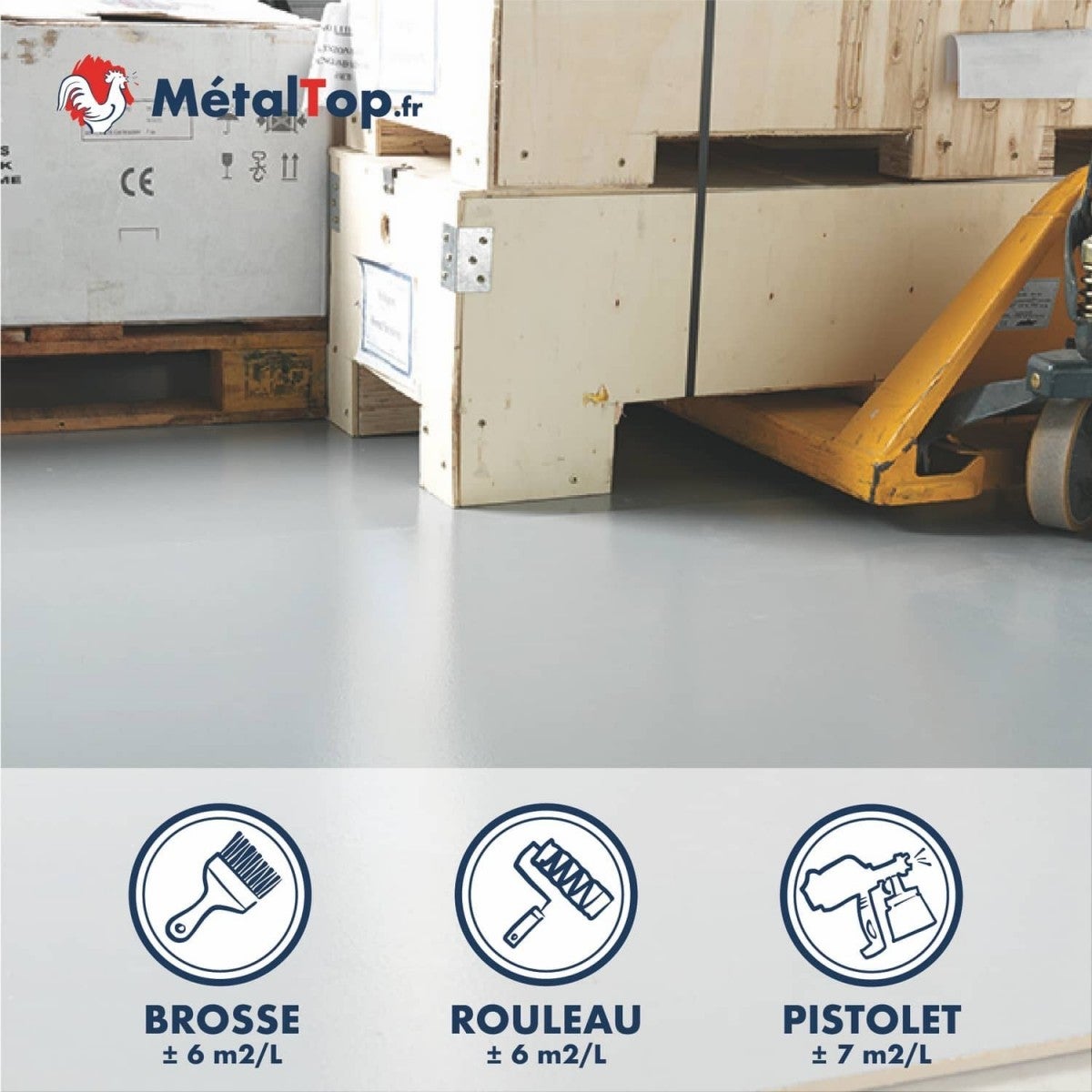 Peinture Sol Beton - Metaltop - Bleu vert - RAL 5001 - Pot 5L - 5