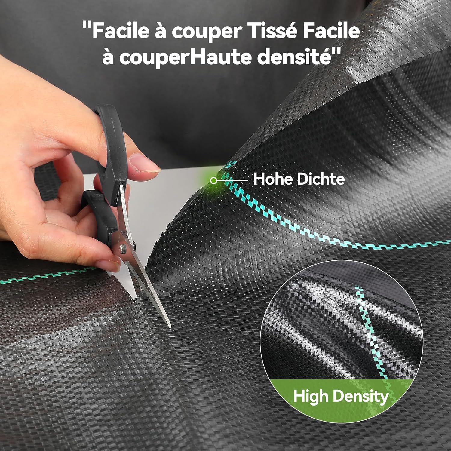 Toile de paillage iropro 2m x 25m 50m2 géotextile noir perméable et ...