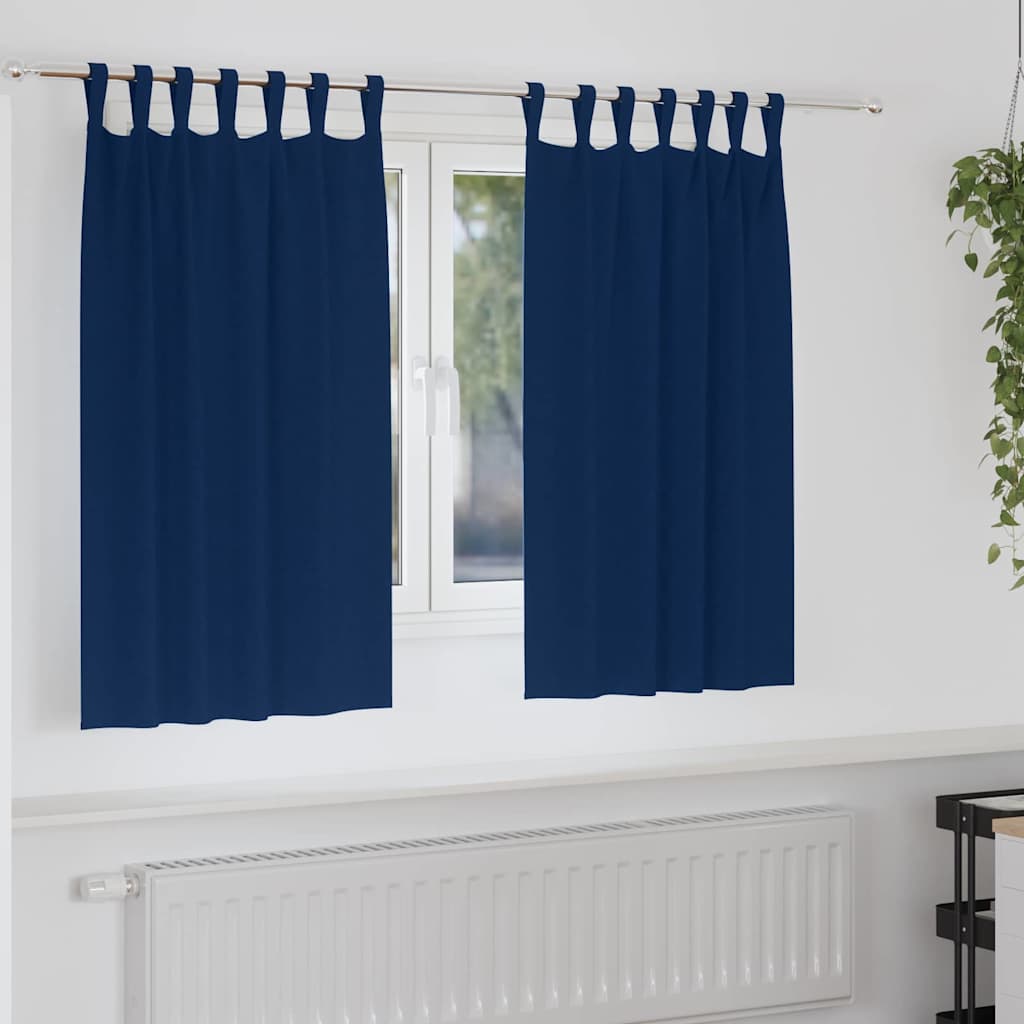 Firany blackout z kółkami 2 pcs Ciemnoniebieski 140 x 140 cm vidaXL