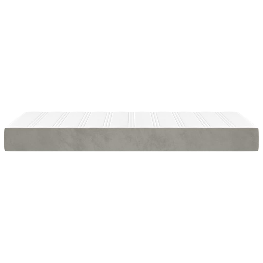 Colchón de muelles ensacados firmeza media terciopelo gris claro 80x200x20 cm vidaXL - 5