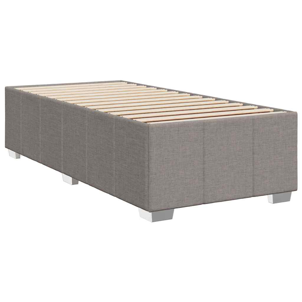 Cadre de lit sans matelas en tissu taupe pour la chambre, 100 × 200 cm - 3