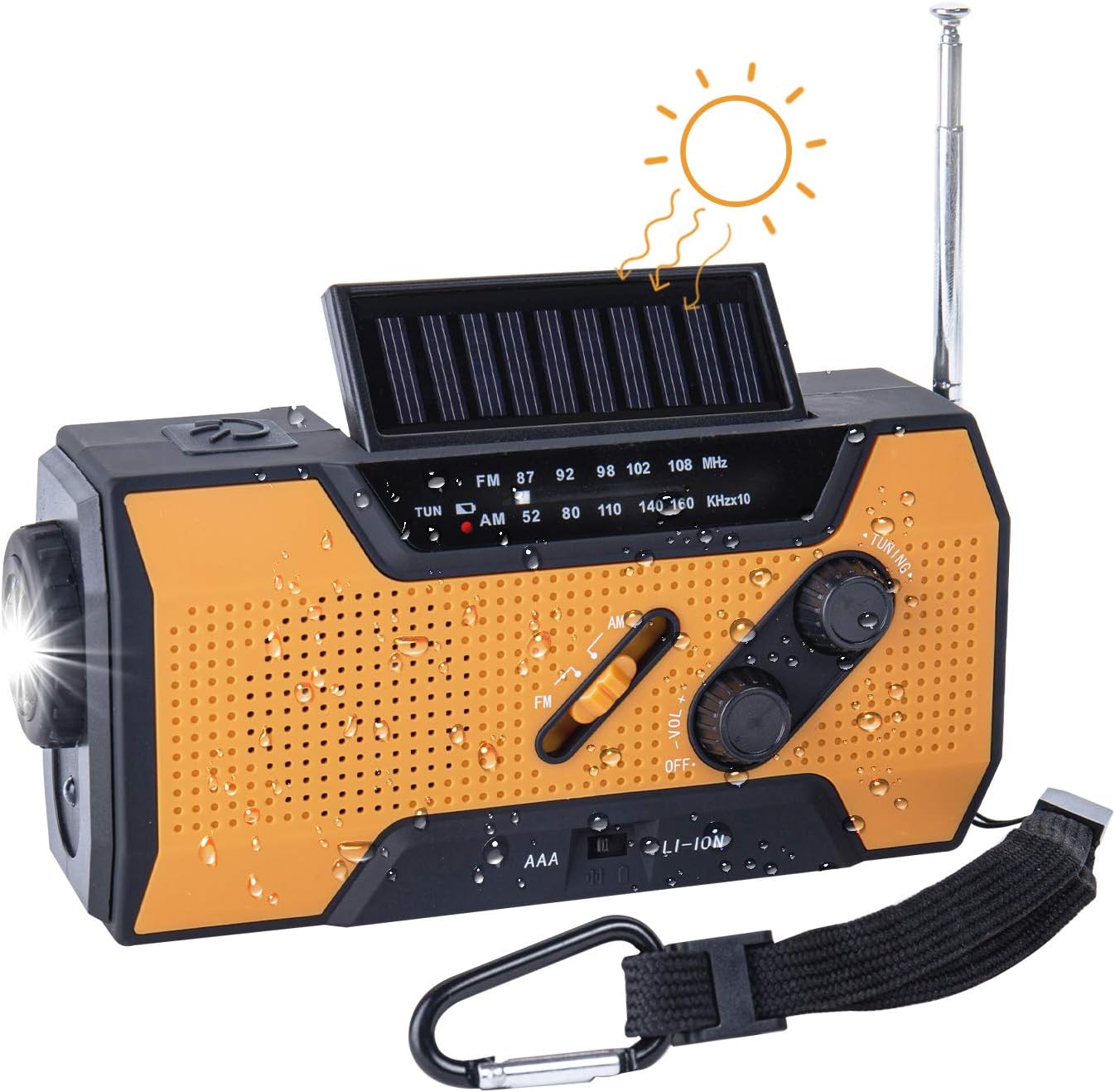 （Orange） Awaryjne radio na korbkę FM AM