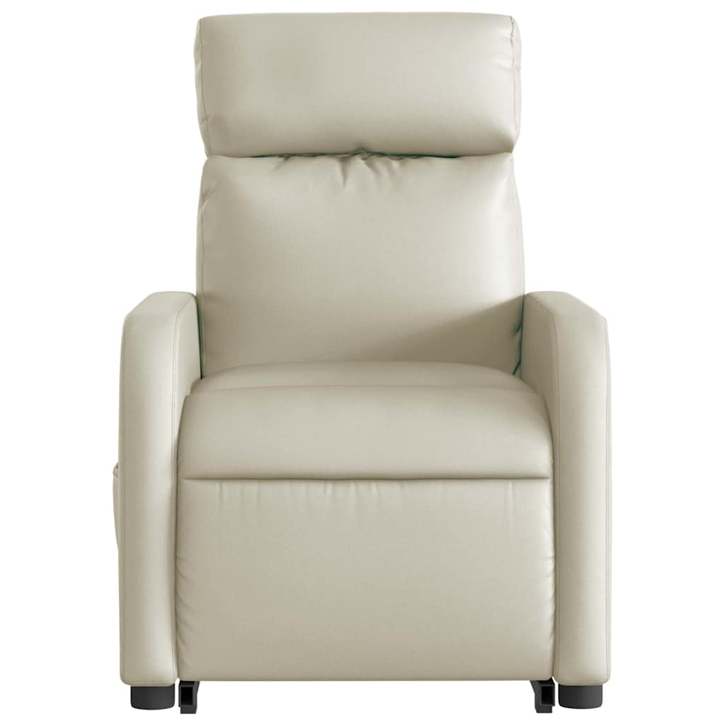 Fauteuil inclinable électrique crème similicuir - 9