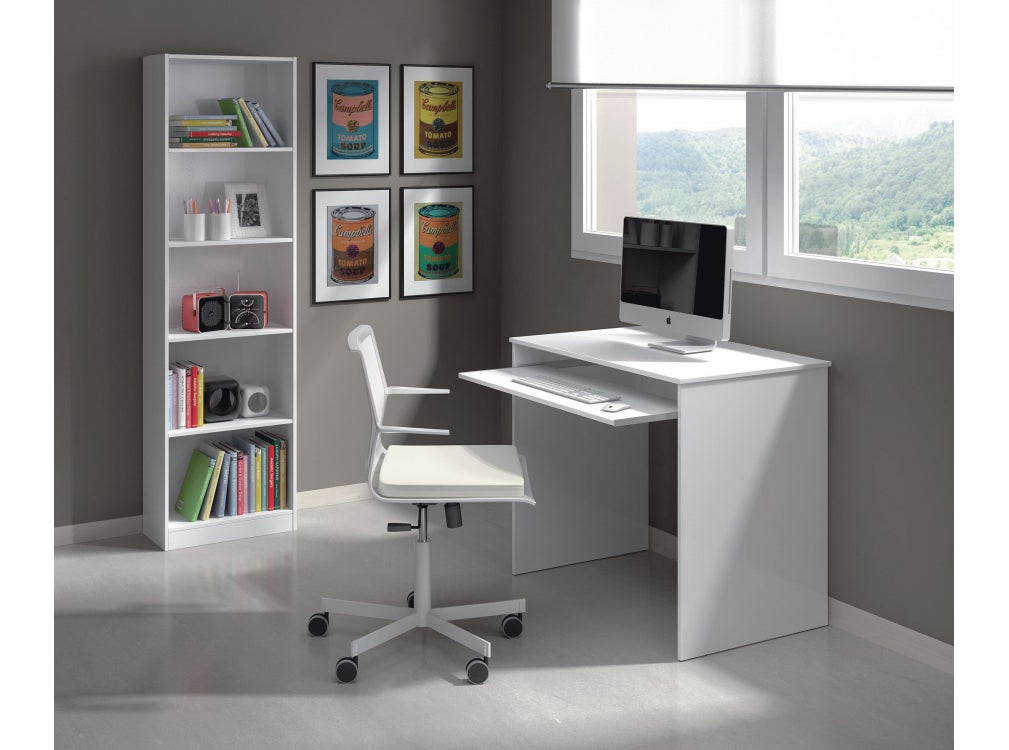 Bibliothèque pour Chambre enfant en melaminé Blanc H. 180 x l. 25 x P. 25 cm - 2