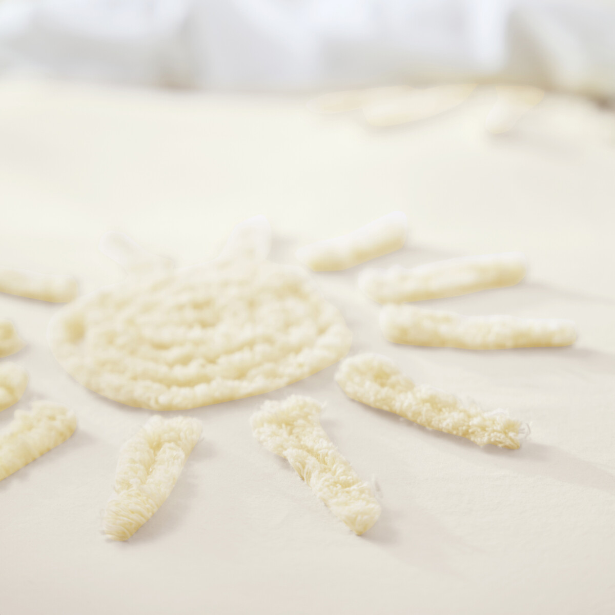 Housse de couette en coton tufté, Melenaos - Blanc/jaune - 240 x 220 cm - 3