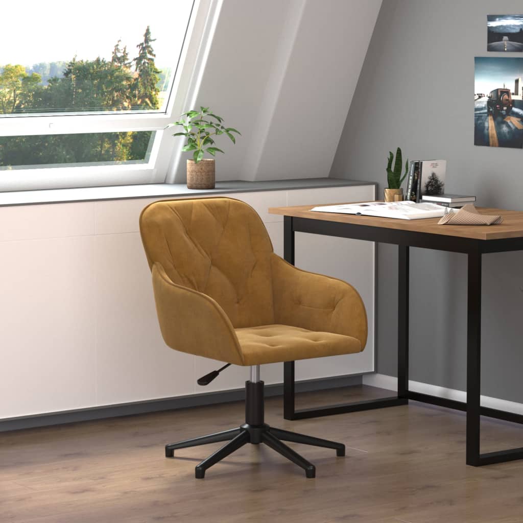 Chaise De Bureau Beliani MARIBEL – Cuir PU Marron, Design Glamour, Pivotante Et Réglable, Neuve